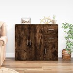 vidaXL Buffet Chêne fumé 91x29 5x75 cm Bois d'ingénierie