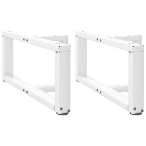 vidaXL Pieds de table basse en T  2 pièces  blanc  60 x 25 x (30-31) cm  acier