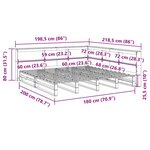 vidaXL Lit bibliothèque sans matelas blanc 180x200 cm bois pin massif