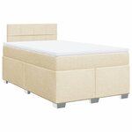vidaXL Sommier à lattes de lit avec matelas Crème 120x200 cm Tissu