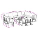 vidaXL Ensemble de canapé de jardin avec coussin 13 Pièces Noir Aluminium