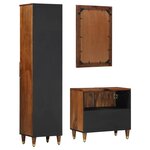 vidaXL Ensemble de mobilier de salle de bain 3 Pièces marron miel