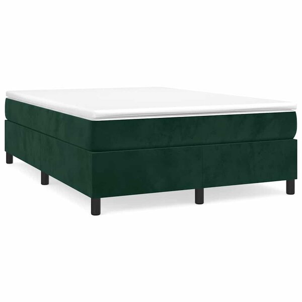 vidaXL Cadre de lit vert foncé 140x190 cm velours