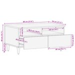 vidaXL Table Basse 80x54x40 cm en Bois de Manguier