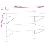 vidaXL Étagère murale à 2 niveaux 50x30x48 cm argenté acier inoxydable
