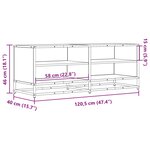 vidaXL Meuble TV chêne fumé 120 5x40x46 cm bois d'ingénierie et métal