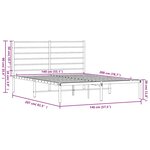 vidaXL Cadre de lit métal sans matelas et tête de lit blanc 140x200 cm