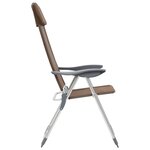 vidaXL Chaises de camping pliables lot de 4 Marron Aluminium