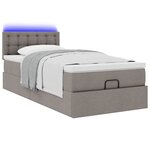 vidaXL Lit ottoman avec matelas taupe 100x200 cm tissu