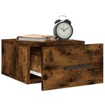 vidaXL Tables de chevet murales 2 Pièces chêne fumé 35x35x20 cm