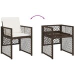 vidaXL Ensemble à manger de jardin et coussins 11 Pièces marron rotin