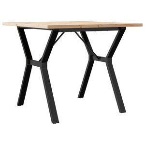 vidaXL Table à manger cadre en Y 90x90x75 5cm bois de pin massif acier