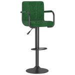 vidaXL Tabourets de bar lot de 2 vert foncé velours