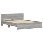 vidaXL Cadre de lit avec tête de lit sonoma gris 140x190 cm