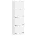vidaXL Armoire à chaussures 4 tiroirs rabattables blanc 60x34x187 5 cm