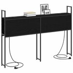 vidaXL Headboard de Rangement avec Station de Charge Chêne noir 160 cm
