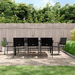 vidaXL Ensemble à manger de jardin 9 Pièces résine tressée acier