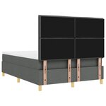 vidaXL Lit à ressorts avec matelas gris foncé 160x200 cm tissu