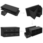vidaXL Banc de rangement pliable Noir 76x38x38 cm Faux lin