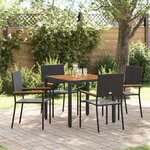 Ensemble de salle à manger de jardin vidaXL 5 pièces Rotin noir