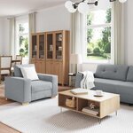 vidaXL Ensemble de Canapés avec coussin avec oreiller Gris tissu