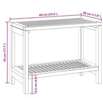 vidaXL Table d'appoint de salle de bain 60x30x45cm bois de teck solide