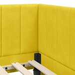 vidaXL Cadre de lit d'angle Jaune 90 cm x 190 cm tissu