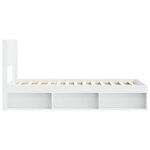 vidaXL Cadre de lit avec rangement et tête de lit Blanc 90 x 200 cm
