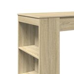 vidaXL Table de bar avec étagères chêne sonoma bois d'ingénierie
