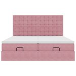 vidaXL Cadre de lit ottoman avec matelas rose 200x200 cm velours