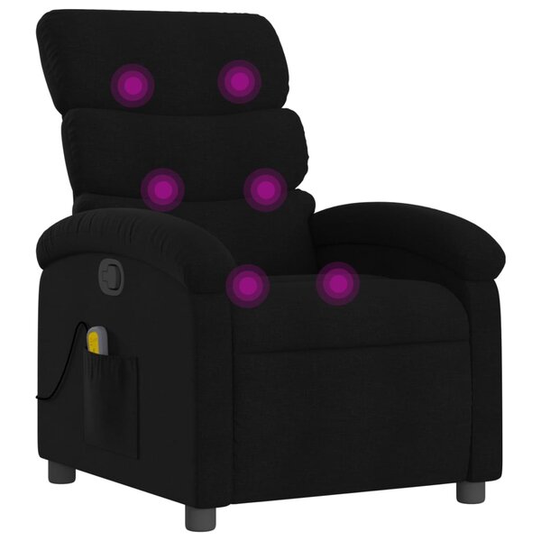 vidaXL Fauteuil de massage inclinable noir tissu