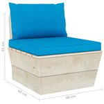 vidaXL Salon de jardin palette 9 Pièces avec coussins bois d'épicéa