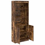vidaXL Buffet haut chêne fumé 70x35x180 cm bois d'ingénierie