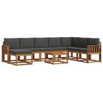 vidaXL Ensemble de canapés d'extérieur 9 pc Naturel et Anthracite