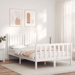 vidaXL Cadre de lit sans matelas blanc 120x200 cm bois de pin massif