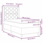 vidaXL Lit à ressorts avec matelas Gris 90 x 190 cm tissu