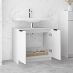 vidaXL Armoire salle de bain Blanc 64 5x33 5x59 cm Bois d'ingénierie