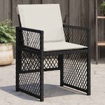 vidaXL Chaises de jardin lot de 4 avec coussins noir résine tressée