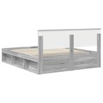 vidaXL Cadre de lit Gris Sonoma 160 x 200 cm Pin massif
