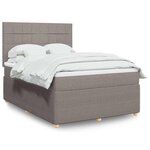 vidaXL Sommier à lattes de lit avec matelas Taupe 140x200 cm Tissu