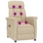 Fauteuil de massage vidaXL en microfibre crème