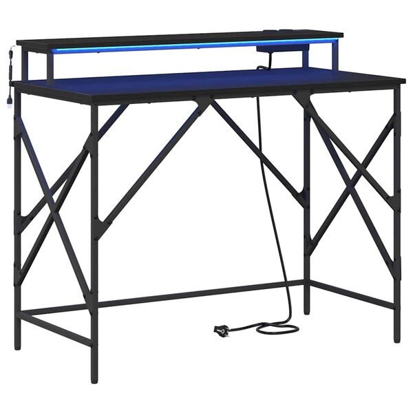 vidaXL Bureau Chêne noir 100 x 50 x 86.5 cm Bois d'ingénierie