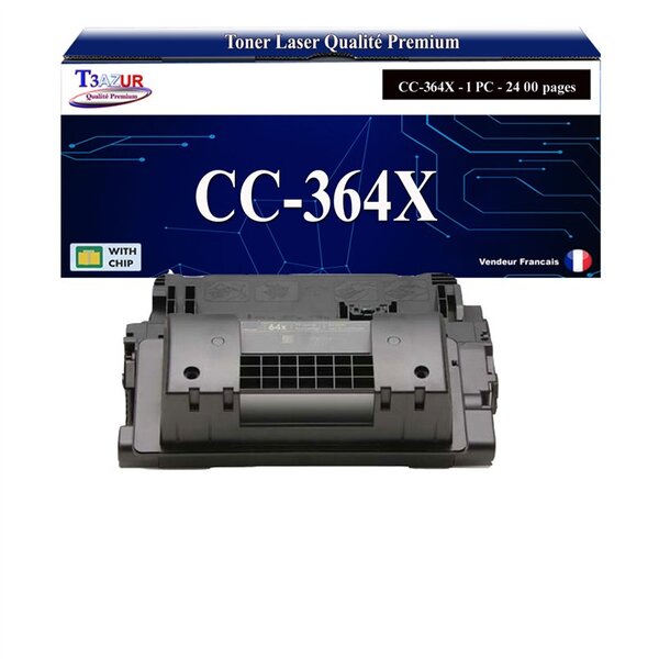 T3AZUR -Toner compatible avec HP CC364X/CE390X (64X/90X) pour HP Laserjet M4555  M4555F  M4555FSKM MFP  M4555H MFP