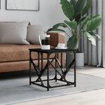 vidaXL Table basse noir 45x45x47 5 cm bois d'ingénierie