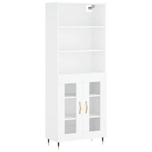 vidaXL Buffet haut Blanc 69 5x34x180 cm Bois d'ingénierie