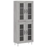 vidaXL Buffet haut Sonoma gris 69 5x34x180 cm Bois d'ingénierie