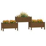 vidaXL Jardinière Marron miel 245 5x44x75 cm Bois massif de pin