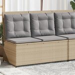 vidaXL Banc inclinable de jardin avec coussins beige résine tressée