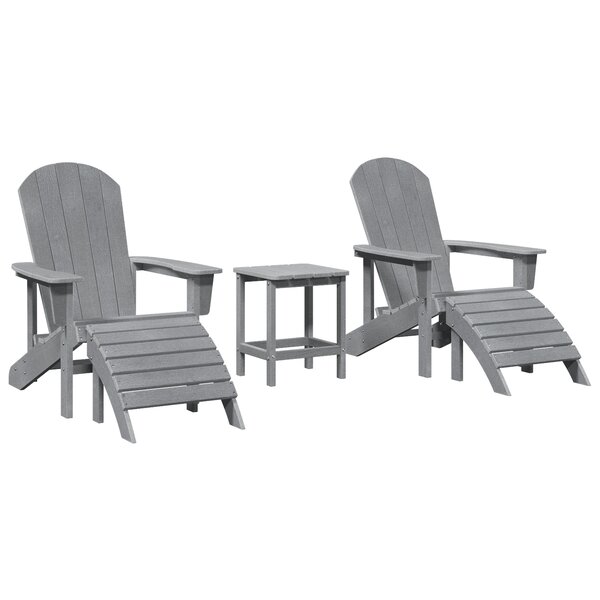 Ensemble de Salon de Jardin 3 Pièces vidaXL Gris Clair HDPE