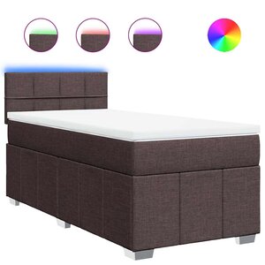 vidaXL Sommier à lattes de lit avec matelas Marron foncé 90x200 cm